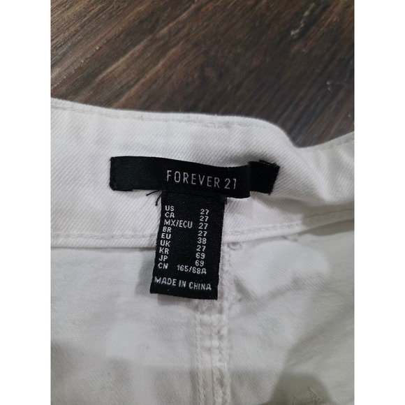 Forever 21 Women's white Wide Leg Carpenter Pants Size 27 clean girl utitlity - Picture 3 of 6